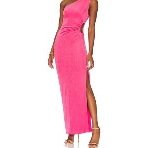 Elegant Pink One-Shoulder Dress